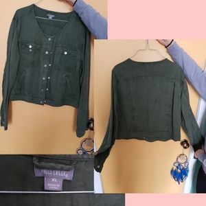 Green Button up Jacket